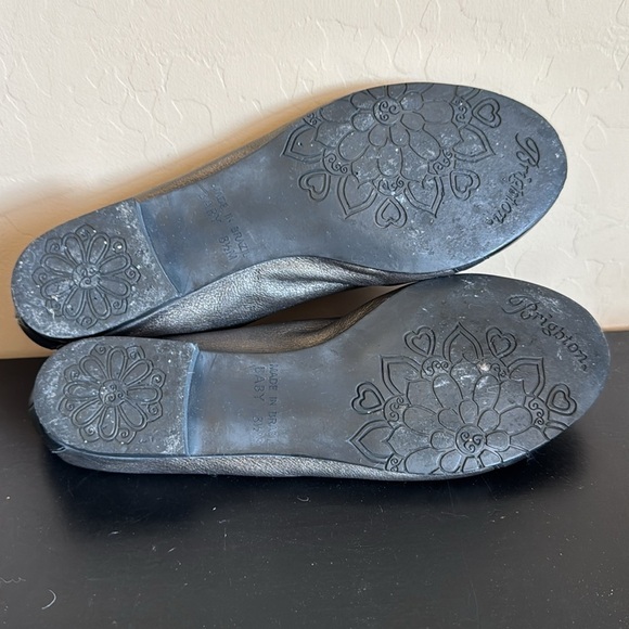 Brighton Ballet Leather Black + Pewter Slides Womens Slip On Comfort Shoes 8 1/2 - Picture 8 of 9